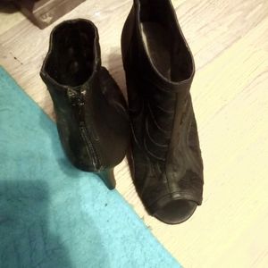 Black high heels ankle boots